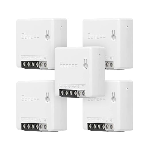 SONOFF Mini R2 10A Smart WiFi Wireless Light Switch, Universal DIY Module for Smart Home Automation Solution, Works with Amazon Alexa & Google Home, No Hub Required 5-pack