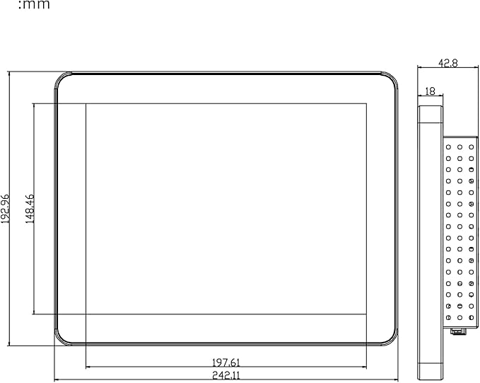 GreenTouch 10.4 Inch PCAP Multi-Touch Touchscreen Monitor - HDMI/VGA/DVI Port Built-in for Kisok - 800 * 600 Resolution