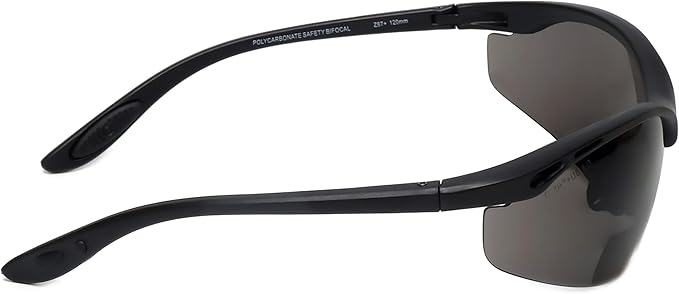 Calabria 91348 Anti Fog Bifocal Reading Safety Glasses Readers +2.50 Grey Mens Womens Wrap Around Eye Protection Protective