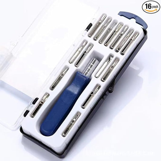 16 in 1 Premium Precision Screwdriver Set, Small Pocket Screwdriver Set with Phillips Flathead Tox Screwdriver Bits, Mini Screwdrivers Kit for Electronics, PC,Laptop,Watch, Eyeglass Repairing Tool