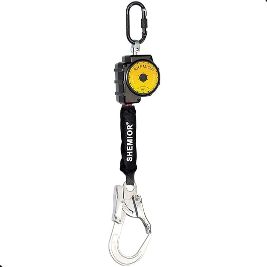 11FT Self Retracting Lifeline, Swivel Top Self Retractable Safety Lanyard, ANSI Lightweight Web SRL, Rebar Hook Fall Arrest Protection Gear