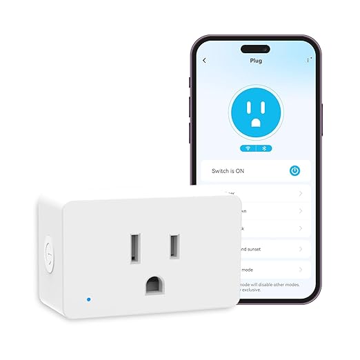 DAYBETTER Smart Plug 15A/1800W, Smart Plugs That Compatible with Alexa and Google Home, 2.4GHz WiFi Bluetooth Alexa Smart Plugs, Smart Outlet with APP Control, Timer & Schedule, 1Pack