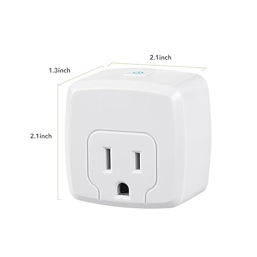 HBN Smart Plug Mini 15A, WiFi Smart Outlet Works with Alexa, Google Home Assistant, Remote Control with Timer Function, No Hub Required, ETL Certified, 2.4G WiFi Only, 1-Pack