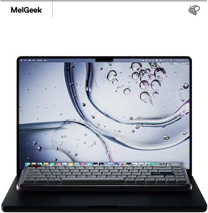 MelGeek O2 Wireless Mechanical Quiet Keyboard for Work, 75% Compact Office Keyboard, Low Profile, with Hot-Swappable and Pre-lubed Linear Switches,Bluetooth/2.4 GHz/USB-C for Mac Windows Linux