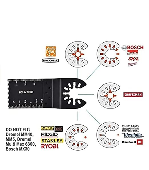 100 Pcs Oscillating Tool Blades, Professional Universal Oscillating Saw Blades, Wood Multitool Blades, Quick Release Durable, Fit All Models(SH)