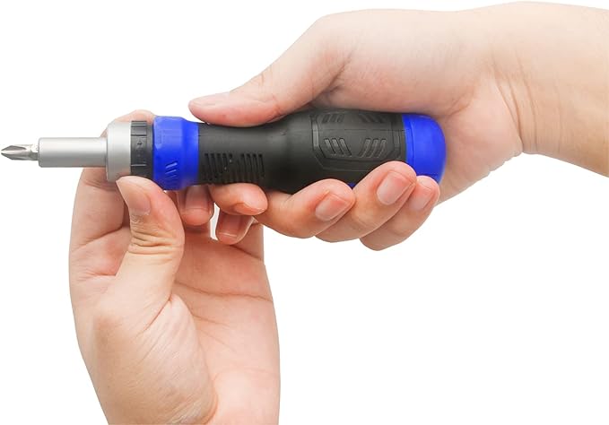 SHARDEN Ratcheting Screwdriver 13-in-1 Ratchet Screwdriver Set Multi Bit Screw Driver All in One Screwdriver with Torx Security, Flat Head, Phillips, Hex, Square and 1/4 Nut Driver