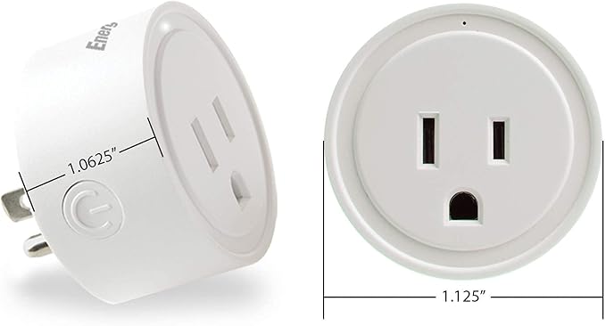 Energizer Connect Smart WiFi Plug 2 Pack, Mobile Connect App Enabled, Voice Controlled, Alexa, Echo, Siri, Hey Google Enabled, No Hub Required, Mini Outlet 15-Watt, 2.4GHz, ETL & FCC Certified