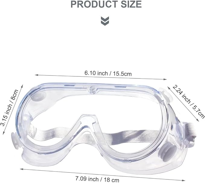 Anti-Fog Safety Goggles ,Adjustable Lab & Science Goggles, Lightweight Design