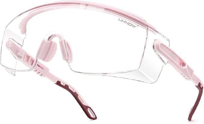 UKNOW Safety Glasses Over Eyeglasses, Anti Fog Safety Goggles ANSI Z87.1, Adjustable Protective Eyewear