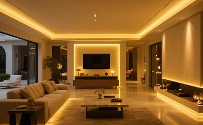 COB LED Strip Lights 12V 8W/M 16.4ft/5m 320LED/M White 6500K CRI90+ Flexible High Density LED Tape Lighting for Indoor Home Cabinet,Bedroom,Kitchen,DIY Lighting Project(No Adapter or Controller)