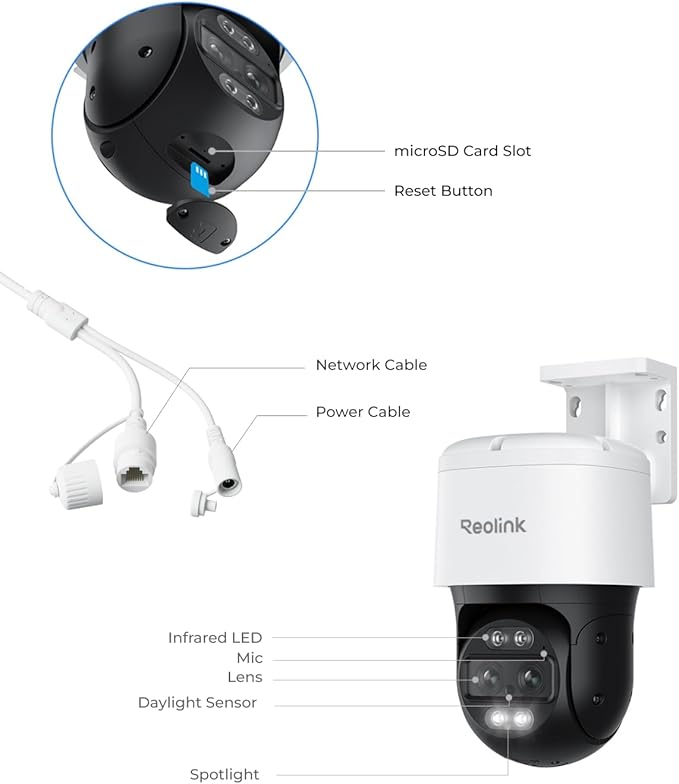 REOLINK PTZ Security Camera System 4K, IP PoE 360 Camera with Dual-Lens, Auto 6X Hybrid Zoomed Tracking, 355 Pan & 90 Tilt, Outdoor Surveillance, AI Detection, TrackMix PoE