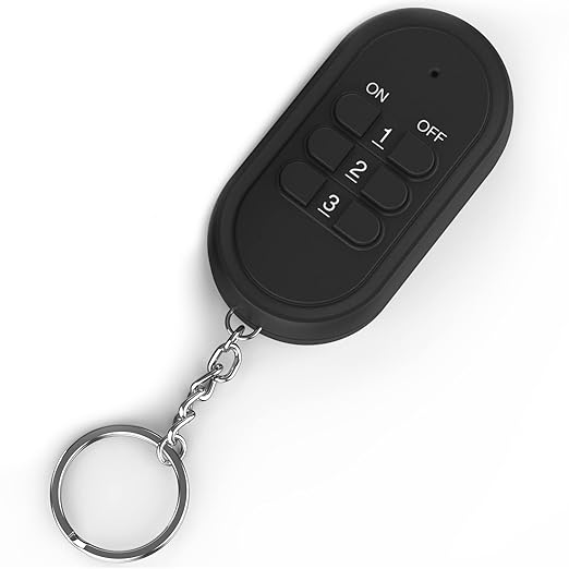 Fosmon Outdoor Wireless Remote Control Outlet, Heavy Duty Waterproof Electrical Plug-in Light Switch, 3-Prong, 100ft Range, Grounded, 3 Receivers, 1 Remote - UL Listed