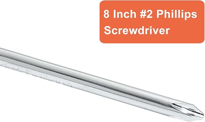 Piutouyar 8 Inch Phillips Screwdriver, Extra Long Shaft Cross Head Screwdriver #2 Magnetic Tip Screwdrivers Long Screwdriver for Repair Home Improvement, Red