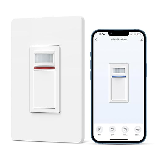 Milfra Smart Motion Sensor Light Switch,Motion Sensor Light Switch Works with Siri Alexa and Google Home, Voice and Remote Control, Neutral Wire Required