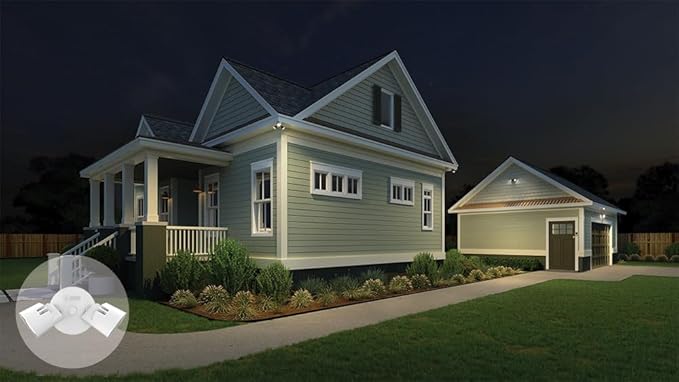 Lithonia Lighting HomeGuard 2-Light LED Outdoor Flood Lights, Wall or Ceiling Mount Outdoor Lights, 4000K Cool White, Round Heads, White, 2-Pack (HGX LED 2RH 40K 120 WH CP2 M2)