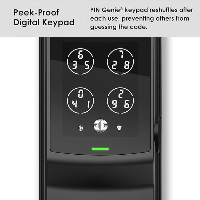 Lockly Secure Plus, RFID Card Smart Lock, Keyless Entry Door Lock, Smart Locks for Front Door, PIN Genie® Keypad, 3D Biometric Fingerprint Sensor, Auto Lock Smart Door Lock