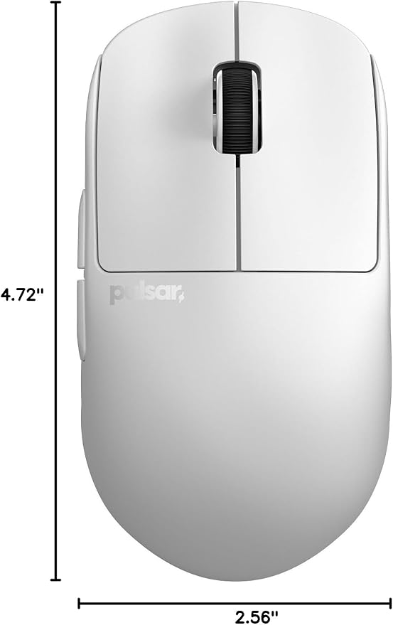 Pulsar Gaming Gears X2H Wireless Gaming Mouse, Ultra Lightweight 1.90 oz (54 g), Symmetrical, Optical Switch, 2.4 Ghz 1 ms, 26000 DPI, PAW3395 Sensor (Medium, Wireless, White)