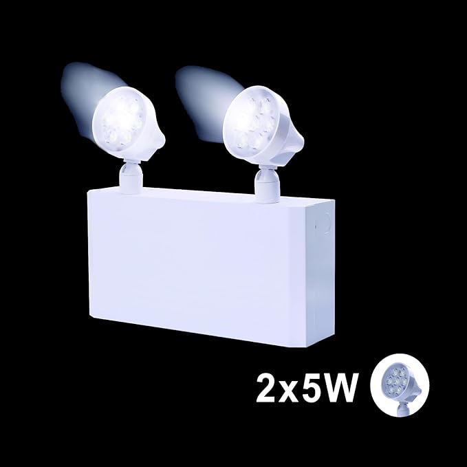 GZRUIYANG Emergency Lights with Remote Capabilities, Battery Pack, 6V DC Output, Commercial Battery Unit Emergency Lights with 2 by 5 watts Head, Up to 700 Lumens