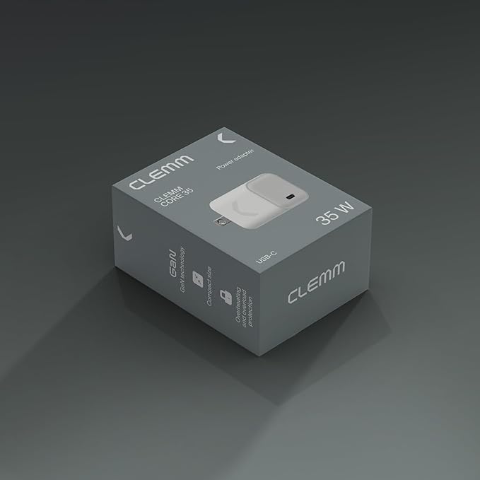 Clemm Core 35W USB-C Charger, GaN PPS, 3-Port USB-C/USB-A Charger, Compatible with iPhone 16/15/14/13/12/11, Galaxy S24 Ultra/S23