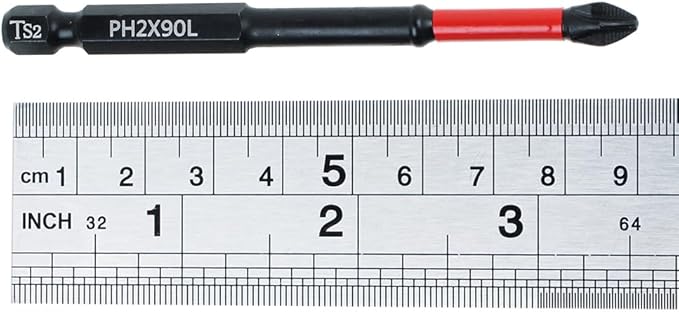 AUTOTOOLHOME 10 Pack Phillips PH2 Magnetic Anti Slip Screwdriver Bit Set 3-1/2" Length TS2 Anti-Slip Long Drill Bits Impact Driver Bits