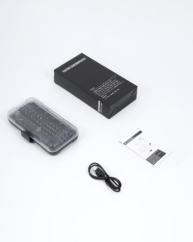 ORIA 49-in-1 Mini Electric Screwdriver, 3.6V Precision Screwdriver Set with 47 Magnetic Bits, LED Lights, Rechargeable Repair Tool Kit for Phone, PC, Laptop, Watch, DIY