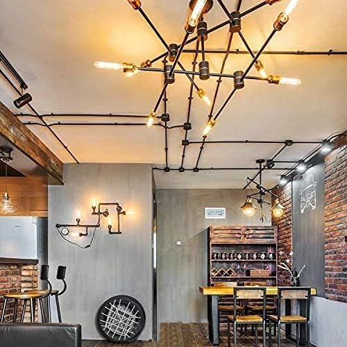 5 Inch E26 Led Bulb Equal 80 Watt, 2200K Amber White Vintage Edison Bulb 6W Dimmable, 800LM T10 T9 Glass Tubular Light Bulbs AC 120V for Chandelier Pipe Pendant Wall Light - UL Cert 6Pack