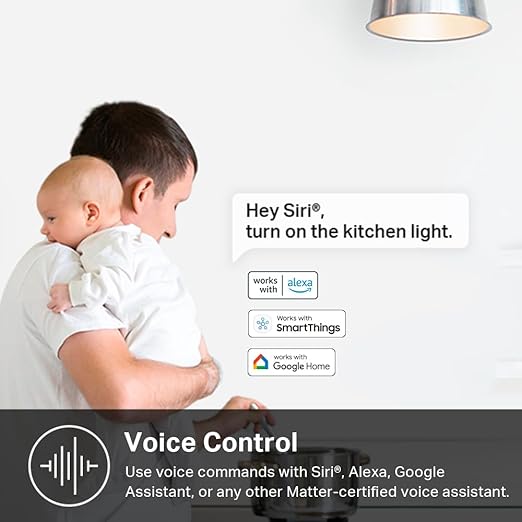 Kasa Matter Smart Light Switch: Voice Control w/Siri, Alexa & Google Assistant, UL Certified, Timer & Schedule, Easy Guided Install, Neutral Wire Required, Single Pole, 2.4GHz Wi-Fi, 3-Pack