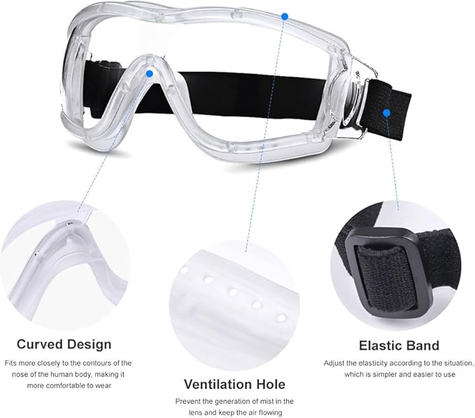 Kids Safety Goggles, Toddler Safety Glasses With UV Anti-Fog,Clear Lens Glasses Cleaning Cloth Included