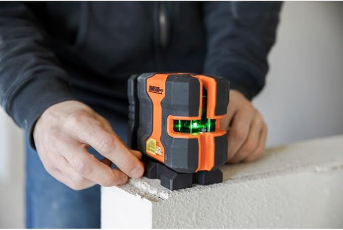 Johnson Level & Tool JLN300-GNCL Laser Level, Self-Leveling Cross-Line Laser with GreenBrite® Technology, Magnetic Base, Hard-shell Carry Case, Lithium Ion Battery, Magnetic