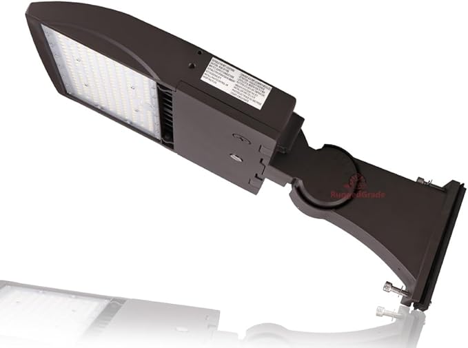 High Voltage 277-480V - 150 Watt LED NextGen III Parking Lot Lights - 21,000 Lumen - 5000K - ARM Mount - Brown - No Photocell