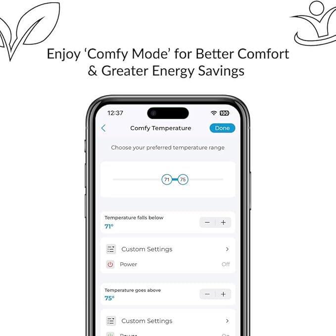 Breez Eco | Smart AC Controller for Mini Split, Window, Portable ACS | WiFi, Alexa, Google, Siri Shortcuts, SmartThings, IFTTT, Free App, NO Subscriptions | Schedules, Geofencing, Comfy (White)