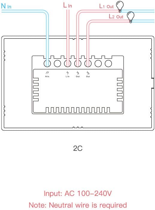 SONOFF Smart Light Switch, 2.4GHz WiFi Touch Smart Wall Switch for Lights, 2 Gang 1 Way TX T0, White, Supports Alexa and Google Home, Manual and Automatically Operation