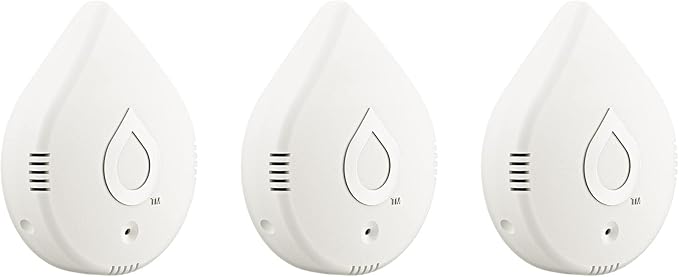 Moen 920-005 Flo Smart Water Leak Detector, White, 3-Pack with 3-Pack 6-Foot Leak Sensing Cable