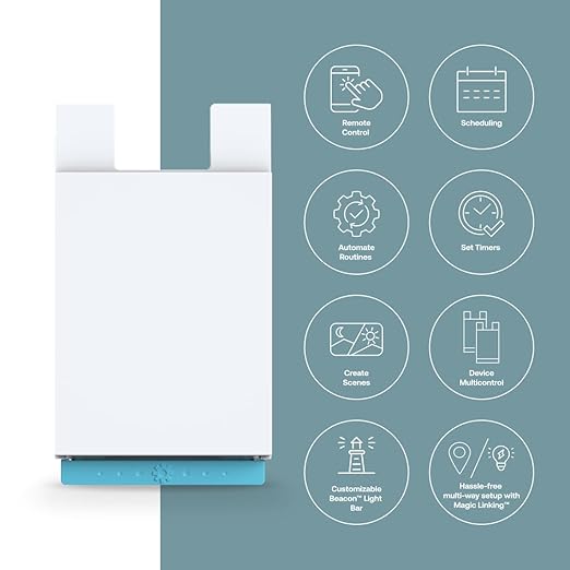 Smart Light Switch (Gen 2) by Deako, Single Pole, 3-Way, 4-Way, 2.4 GHz Wi-Fi, Programmable, Remote App, Voice Control w/Alexa, Google Assistant, Samsung, No Hub Required, Neutral Wire Required, White