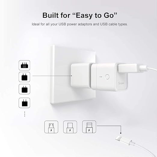 SONOFF Micro USB Smart WiFi Adaptor 5V 2-Pack, Smart Switch for Type A USB Devices, Compatible with Alexa & Google Home,APP Remote Control Switch, No Hub Required (2 Pack)