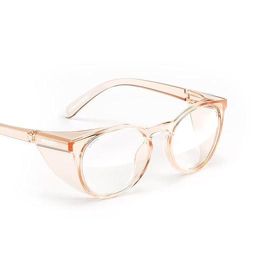 Stoggles Round Z87.1 Certified Polycarbonate Safety Glasses, Scratch & Shatter-Proof, Blue-Light & UV Blocking Lens, Top & Side Shields, Anti-Fog Dip Coated, Durable, Protective & Stylish Eyewear