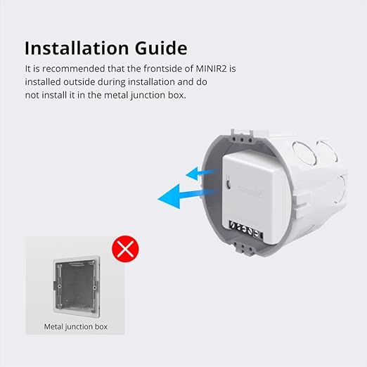 SONOFF Mini R2 10A Smart WiFi Wireless Light Switch, Universal DIY Module for Smart Home Automation Solution, Works with Amazon Alexa & Google Home, No Hub Required