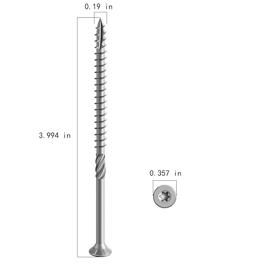 #10 * 4" 304 Stainless Steel Deck Screws, (115pcs) 2 lbs.Exterior Wood Screws, Rust Resistant epoxy Coated, Bronze, T25 Star Bit