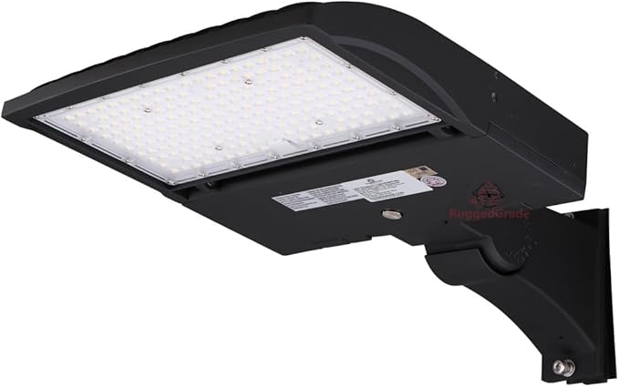 RuggedGrade 150 Watt - NextGen IV Series LED Parking Lot Light with Photocell - 21,000 Lumen - Color Selectable 30K/40K/50K - Arm Mount - Brown