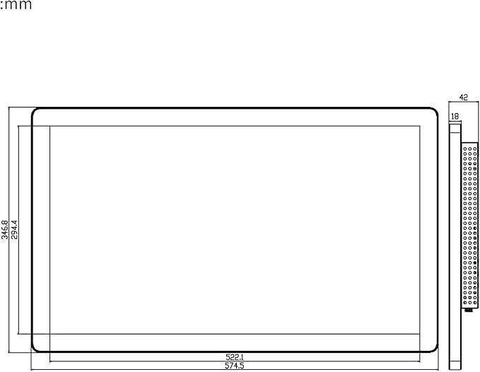 GreenTouch 23.6 Inch Aluminum Frame Wall Touch Screen LCD Monitor Open Frame LCD Display - HDMI/VGA/DVI-1920 * 1080 @60Hz