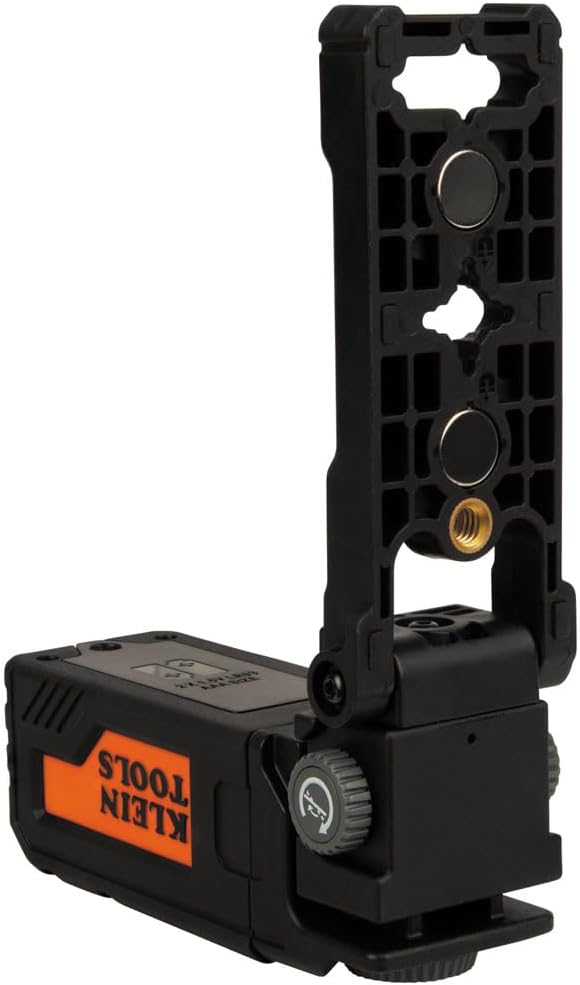 Klein Tools 93PTL Magnetic Pocket Laser Level, Bright Red Leveling and Alignment Tool, 3 Bubble Vials, 360-Degree Wall Attachment, Picture Hanging