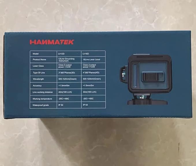 Laser Level 360 Self Leveling,HANMATEK 4x360°4D Green 16 Lines Laser Leveler Beam Cross Line Laser Measuring Tool for Picture Hanging Construction Floor Tile Wall Home Renovation,Indoor Project