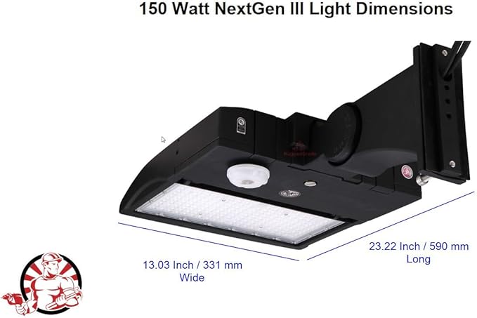 Motion Sensor - 150 Watt LED NextGen III Parking Lot Light - 21,000 Lumen - 5000K - ARM Mount