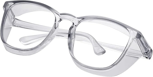 Safety glasses Goggles Nurses Protective Eyewear - Anti Fog Square Frame Stylish Clear Glasses for Women Men