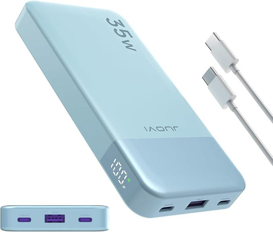 Power Bank 10000mAh, 35W Portable Charger,Fast Charging Portable Battery Pack with PD 3.0 & QC 4.0, USB C Portable Power Bank for iPhone 15 14 13 Series, Galaxy, Tablet, Switch, and More (Blue)