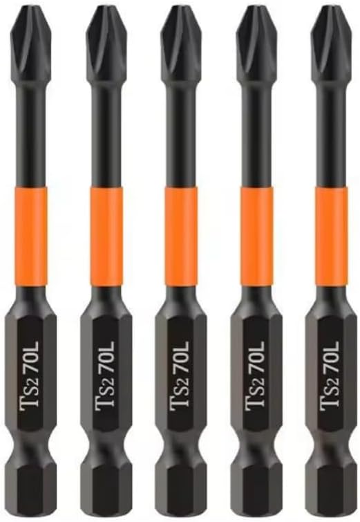 HUHAO Magnetic Drill Bits, 5pcs Non Slip Screwdriver Bit Set with S2 Alloy Steel Material, CNC Tip Magnetic Drill Bit, Fit for Professional Impact Driver Accessories Tool