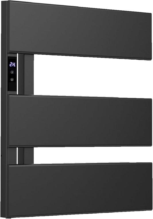 Electric Heated Towel Warmer Rack - Wall-Mounted with Timer & Temperature Control, Plug-in/Hardwired, Fast Heating, Smart Touch Panel