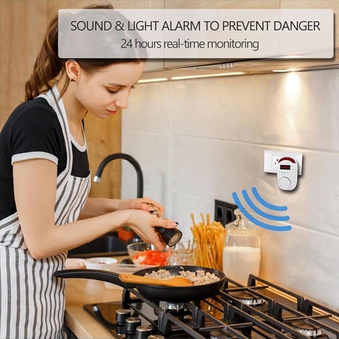 Combination Gas & Carbon Monoxide Detectors, Plug in Carbon Monoxide and Natural Gas Detector for Home, 2 in 1 CO Detector & Combustible Gas Detector with Light & Voice Warning(1 Pack)