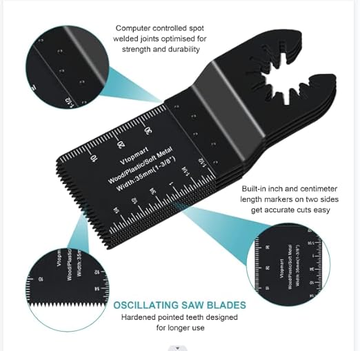 100 Pcs Oscillating Tool Blades, Professional Universal Oscillating Saw Blades, Wood Multitool Blades, Quick Release Durable, Fit All Models(SH)