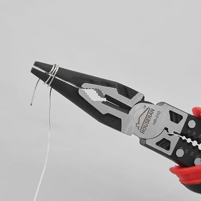 Pliers Set, HOUSERAN 3-Piece Plier Tool Set Including 8.3” Needle Nose Plierss, 8.3” Linemans pliers, 7.5” Diagonal Cutters, Spring Loaded with Safety Lock, Combination Plieres set